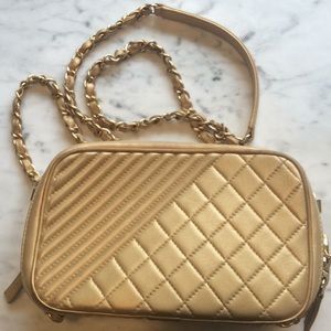 Chanel quilted gold purse